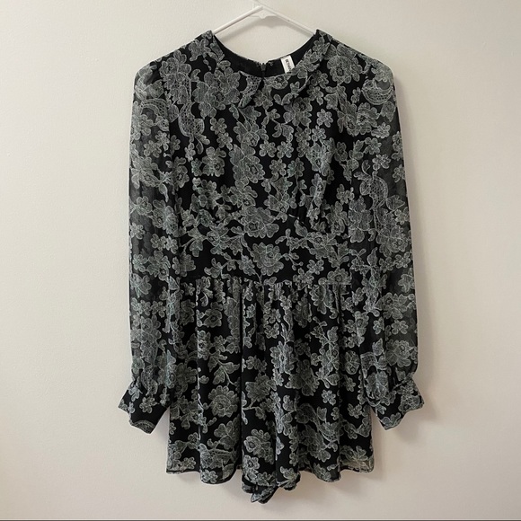 BETHANY MOTA LONG SLEEVE FLORAL ROMPER - Picture 4 of 15